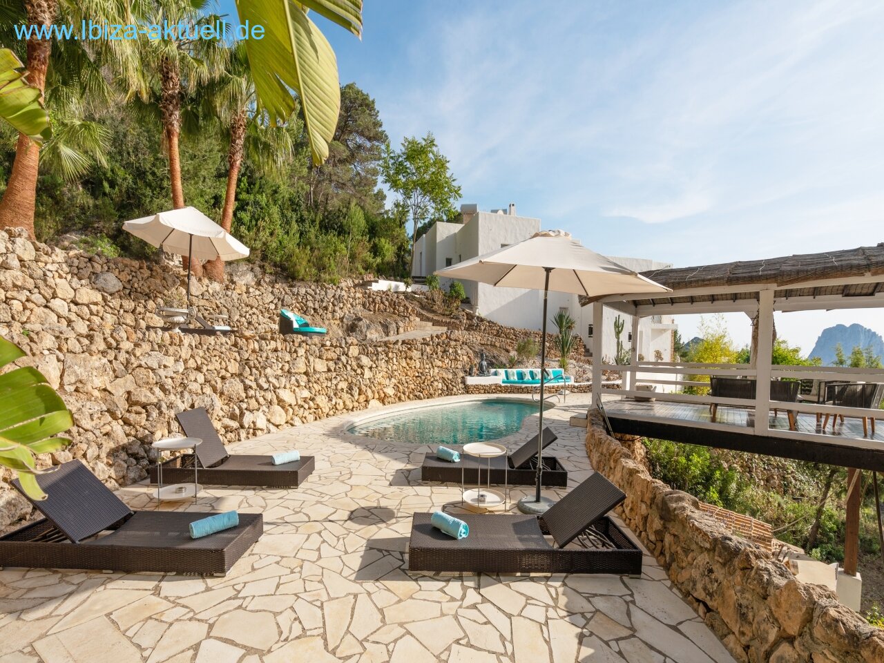 sunbeds on poolterace